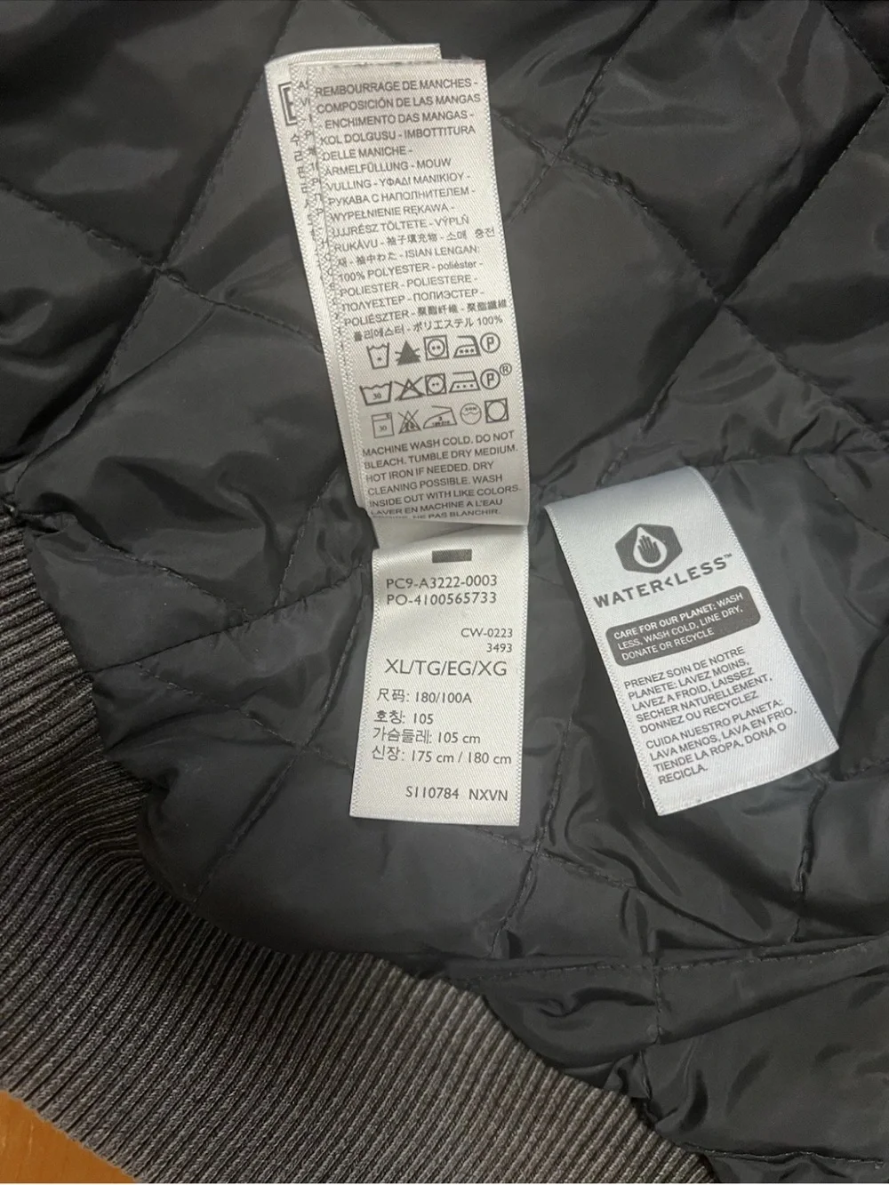 Levi’s Potrero Hood Denim Jacket Men XL Colorblock Black Blue Quilted Irregular